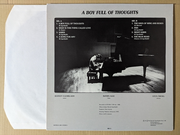 Berndt Egerbladh – A Boy Full Of Thoughts – s20619 – シエスタレコード